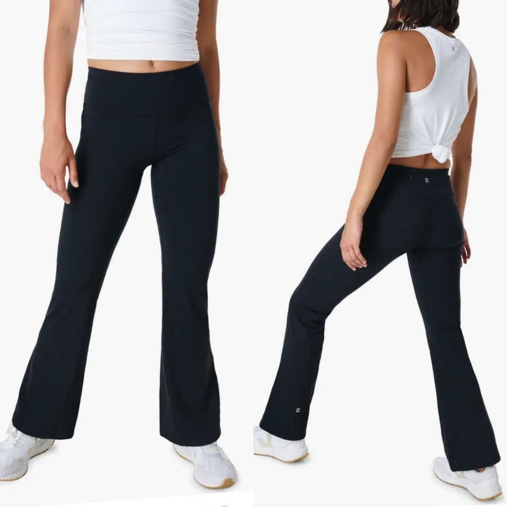 Sweaty Betty Power Kick Flare Workout Leggings In Black NEW